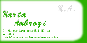 marta ambrozi business card